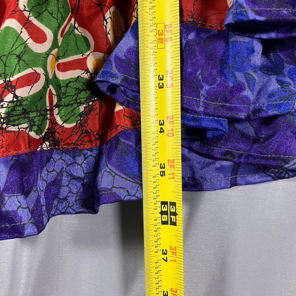 Bohemian Silk Wrap Skirt Rainbow Tie Dye Tiered Ruffled Made in Nepal - Picture 14 of 14